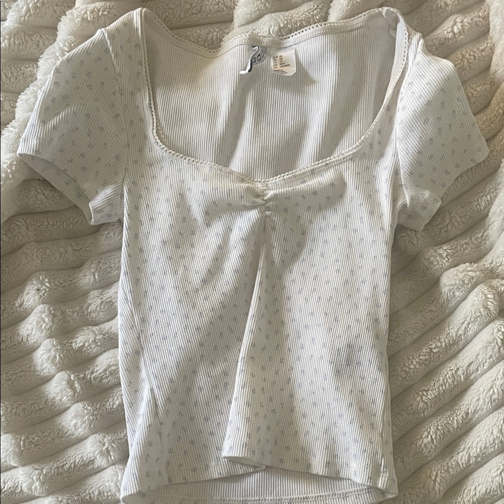 H&M White Short Sleeve Top